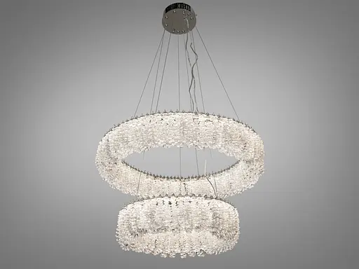 Подвесная люстра 505-600+400CH хром хрустальная светодиодная 60Вт. - фото 2