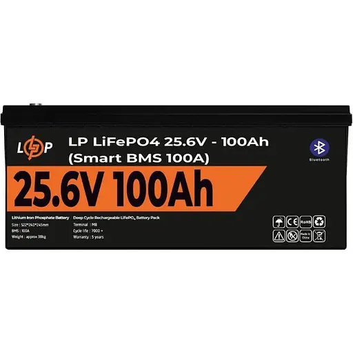 Акумулятор LogicPower LiFePO4 Smart BT 24V 25.6V/100Ah/2560Wh Smart BMS 100А (20200) [109696] - фото 3
