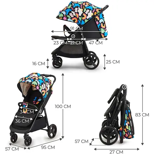 Коляска прогулянкова Kinderkraft Grande Plus Happy Shapes (KSGRAN00HAP0000) - фото 9