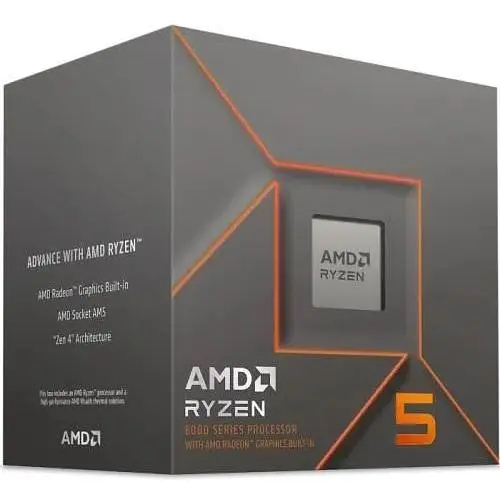Процессор AMD AM5 Ryzen 5 8600G Box 6x4.3 ГГц Turbo Boost 5.0 ГГц Radeon 760M L3 16Мб Ryzen AI Phoenix Zen 4 4 нм - фото 1