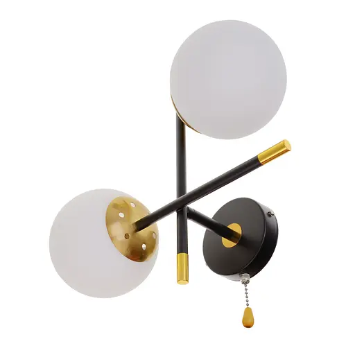 Стильное Бра Brille на 2 лампочки BR-01 474W/2 E27 AB/BK