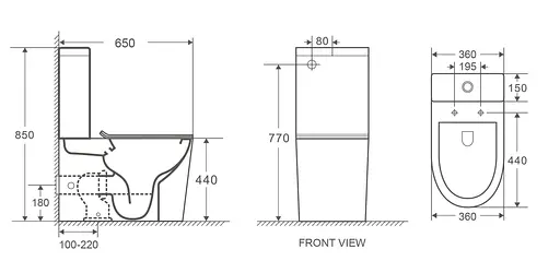 Унитаз-компакт Volle Nemo 13-17-377 Black с сидением Slim Soft Close, Черный матовый - фото 2