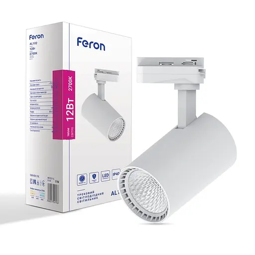 Светодиодный трековый светильник Feron AL102 12Вт 2700K белый - фото 1