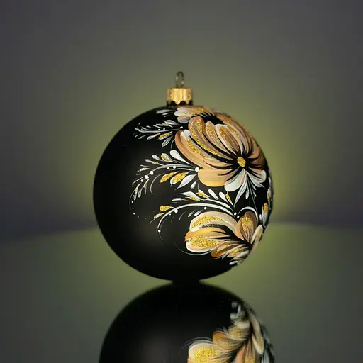 Набір ялинкових прикрас Різдвяні історії Петриківка золотий скло (4820001165425) - фото 10