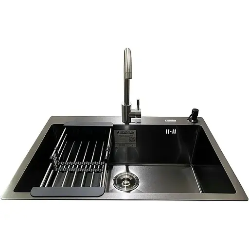 Комплект мийка + змішувач Romzha Arta U-650S Max BL (A) - фото 2