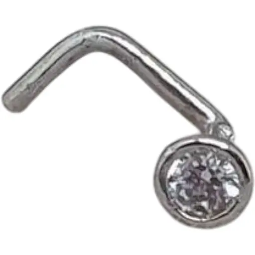 Золота сережка-пірсинг Астор в ніс з фіанітом. 2182526Б