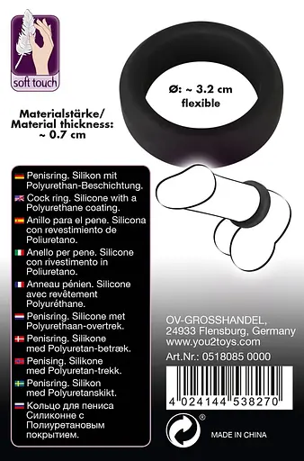 Эрекционное кольцо Black Velvets Cock Ring 3.2 см черный - фото 11