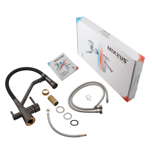 Змішувач для кухні Mixxus Premium Magnet 021 із силіконовим виливом graphite MI6975 Графіт - фото 4