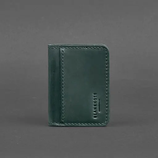 Кожаная обложка для ID-паспорта и водительского заседания 4.1 зеленая Crazy Horse с гербом - фото 5