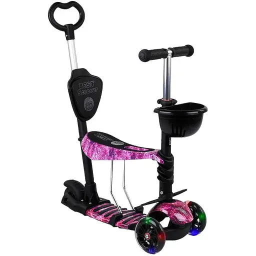 Самокат дитячий Best Scooter 58х15х29 см Чорно-фіолетовий 000231561