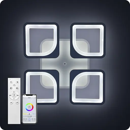 Люстра світлодіодна 517 Light 3color з пультом 96Вт Білий (01721) - фото 9