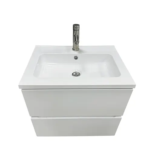 Набор для ванной комнаты Adamant раковина умывальник FLATE 60 искусственный камень прямоугольная с сифоном Click-Clack + смеситель - фото 6