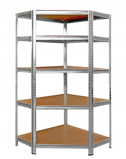 Металевий кутовий стелаж 180x30x90 5 полиць (сірий) - фото 6