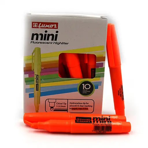 Набір текст-маркерів Luxor Mini, 1-3.5 мм, оранжевий, 12 шт. в упаковці