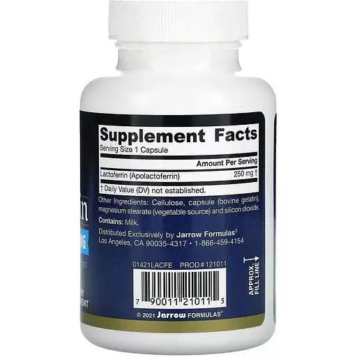 Лактоферрин сублимированный Jarrow Formulas Lactoferrin 250 мг 60 капсул - фото 2