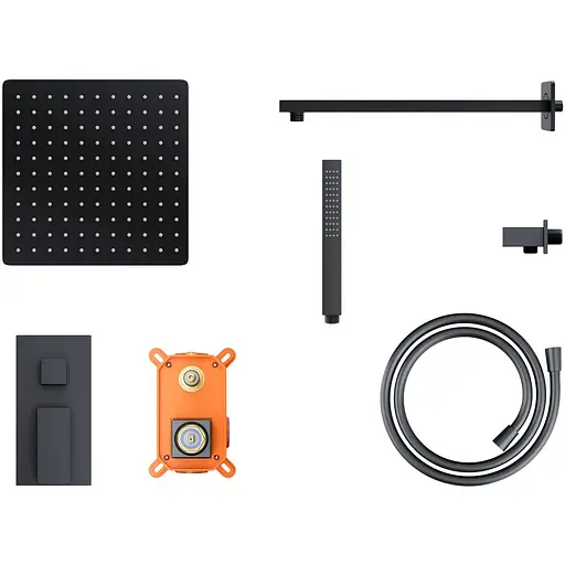 Душова система прихованого монтажу Corsan Adour black + BOX Z01MBL, Чорний матовий - фото 1