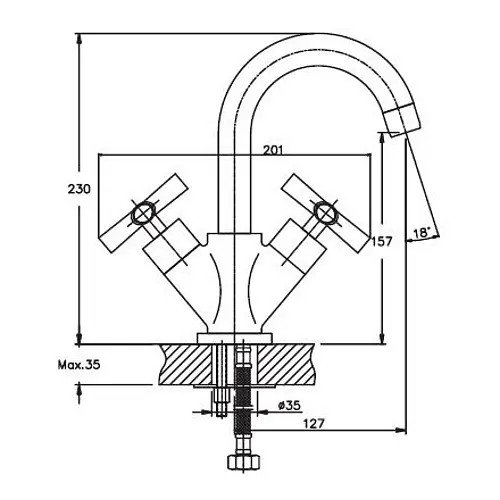 Змішувач для умивальника Haiba SENTOSA 001 (HB0354) - фото 2