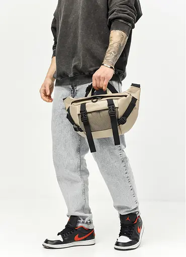 Большая мужская сумка бананка Sambag DynamicDart серая 38 × 21 × 7 см (80411130m) - фото 6