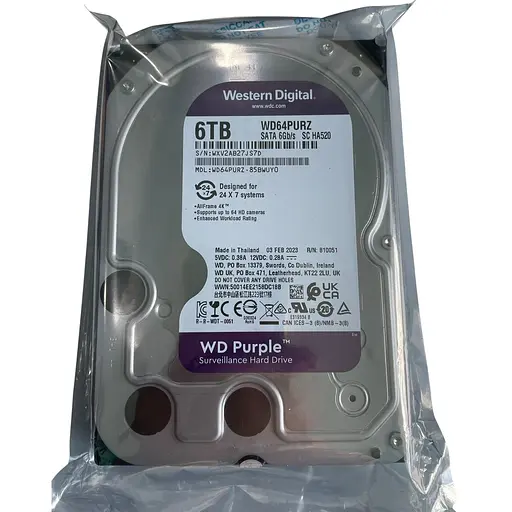 Накопитель Western Digital HDD SATA 6.0TB Purple 5400rpm 256MB (64PURZ)