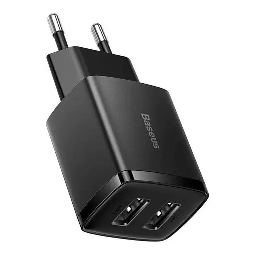 Мережевий зарядний пристрій Baseus Compact Charger 2U 10.5W EU Чорний - фото 1