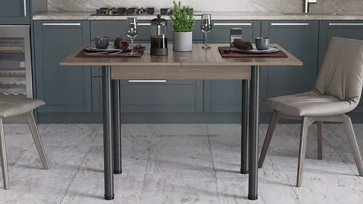 Розкладний обідній стіл трансформер Берта Ferrum-decor 750x1400x900 Чорний метал ДСП Дуб Сонома Трюфель 16 мм (FRD-105182) - фото 7