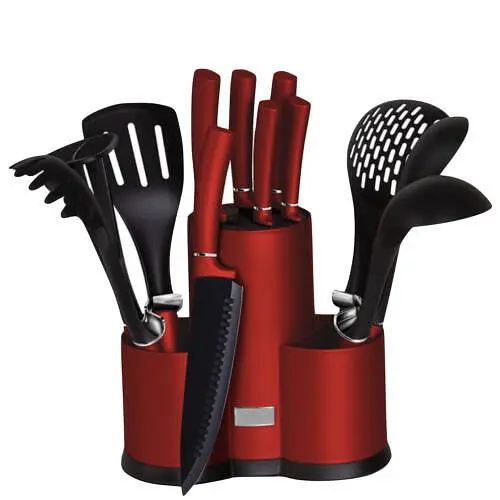 Набор кухонный на стойке Zurrichberg ZBP-2090 11 предметов красный - фото 1