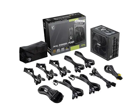 Блок живлення MSI MAG 1000W PCIE5 ATX 3.1 80+ Gold (MAG A1000GL PCIE5) - фото 5