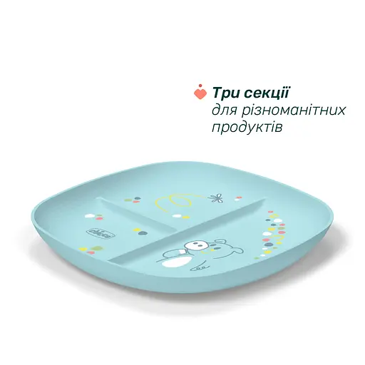 Тарілка секційна Chicco 12м+ блакитна (16003.25) - фото 4
