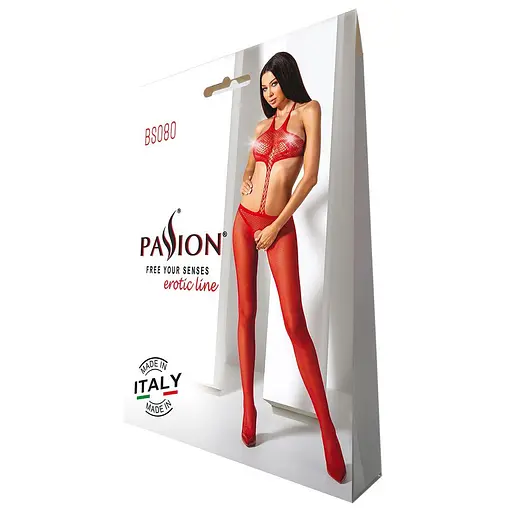 Открытый бодистокинг Passion BS080 red One size - фото 5