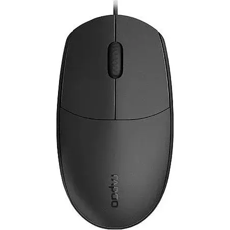 Миша Rapoo N100 чорний Optical USB 800-1600 dpi довжина кабелю 1.2 м (N100 чорний) - фото 1