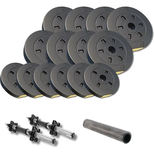 Набор гантели-штанга 2в1 Besport PowerPro 29кг с переходником