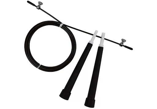 Скоростная скакалка EasyFit Speed Cable Rope 3 м со стальным тросом черная (EF-2039-BK) - фото 3