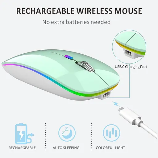 Бездротова миша Uiosmuph G12, 2,4 ГГц з USB-приймачем і адаптером USB C - фото 4