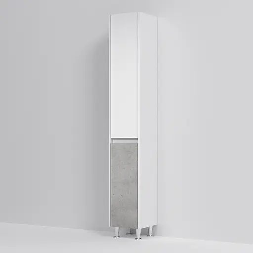 Пенал Am.Pm Gem S підлоговий 35 см з кошиком правий білий глянець/базальт M91CSR0351BF38, Білий - фото 4