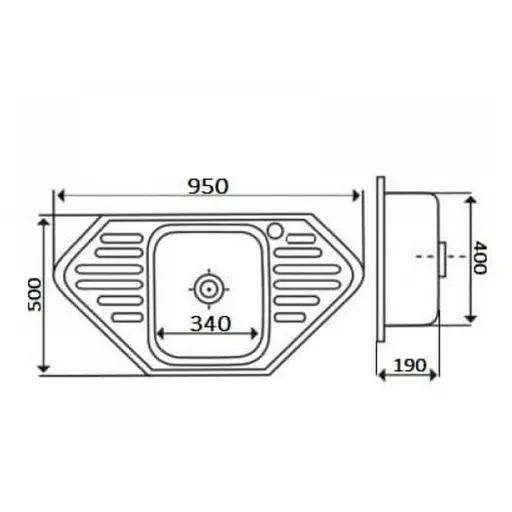 Мойка кухонная Kraft 9550 D Decor угловая 950х500х180 мм 0,8 мм 30412 - фото 2