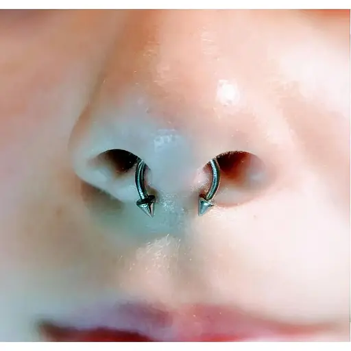 Срібна сережка циркуляр для пірсингу Umax (септум/смайл/хелікс). 7042U - фото 3