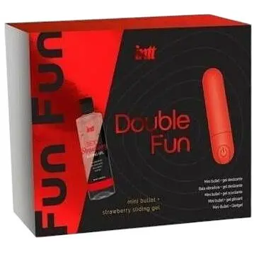 Набір Intt Double Fun: вібропуля (10 режимів, перезаряджається), полуничний лубрикант на водній основі - фото 4