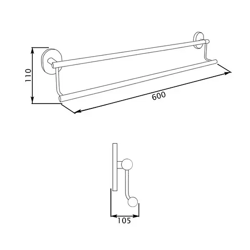 Тримач для рушника Lidz CRM -114.01.02 Хром - фото 2