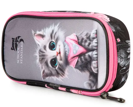 Пенал шкільний для дівчинки з Котиком м'який School Standard (PSS-124) - фото 3