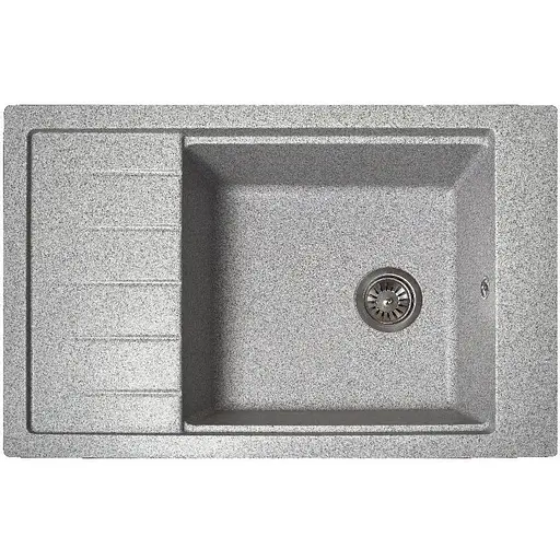 Гранітна кухонна мийка Romzha Patrat 78 Seda (601) з крилом - фото 1