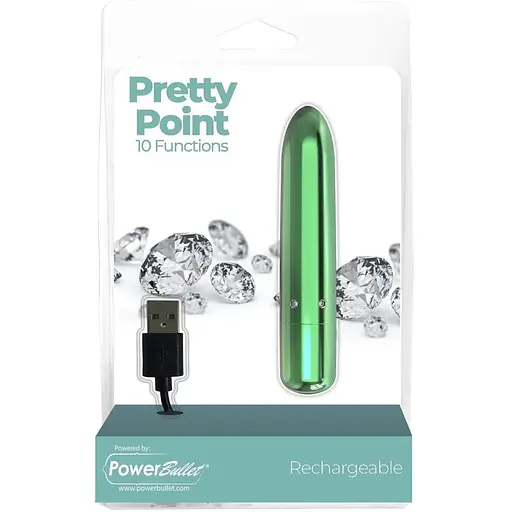 Виброкуля PowerBullet Pretty Point Rechargeable Bullet Teal бирюзовый перезаряжаемый - фото 7