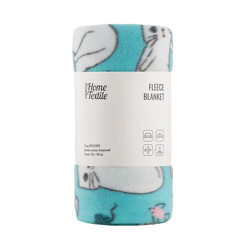 Плед Ardesto Fleece 100% поліестер котики блакитний 130 x 160 см (ART0726PB)
