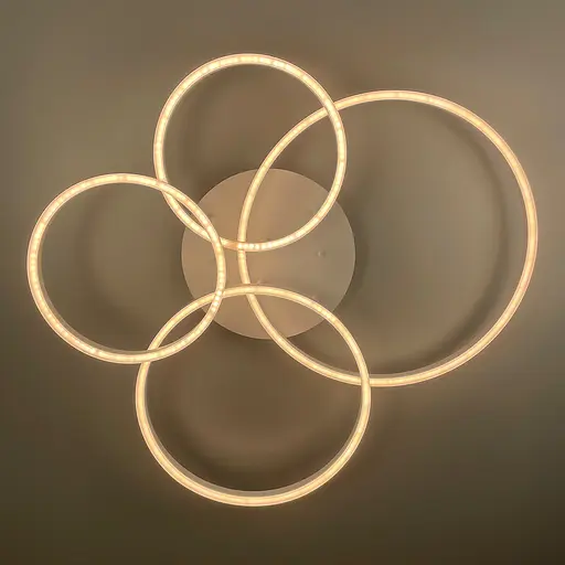 Сучасний LED світильник на 4 кільця у білому корпусі | Арт. A 55021/4 WT | Line F - фото 4