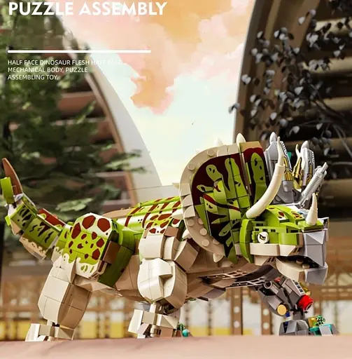 Конструктор динозавр MJI Трицератопс з колекції Динозаври механічний великий дитячий 1368 деталей - фото 8