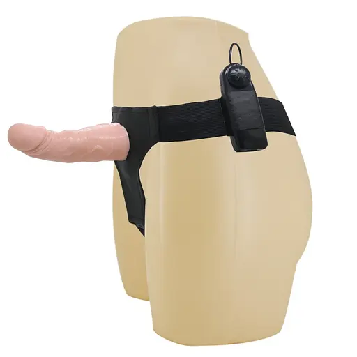 Страпон с вибрацией LyBaile Ultra Passionate Harness 15 см телесный