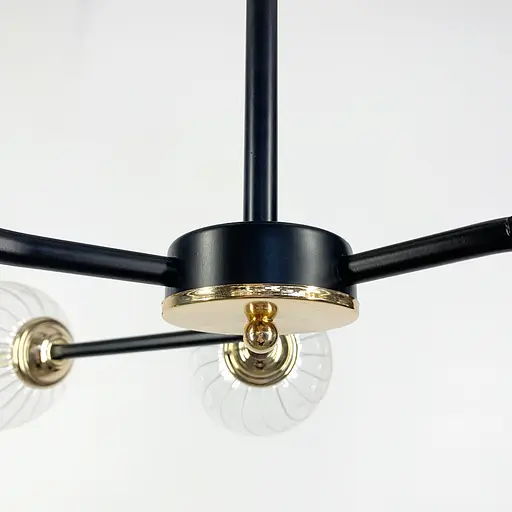 Стельова люстра в чорному корпусі на 6 ламп Line.F Колір фурнітури хром - фото 5