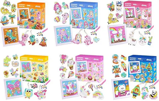 Алмазная мозаика, картина + наклейки, с брелоком (в ассортименте) - фото 2