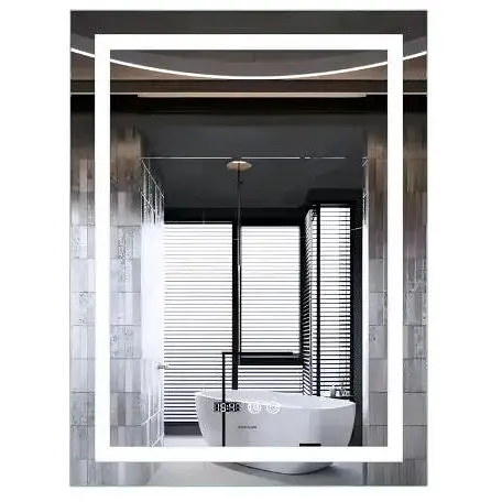 Дзеркало Mixxus Premium FLASH MR21-70x90 (LED Touch, Anti-fog, годинник) (MP6618) - фото 1