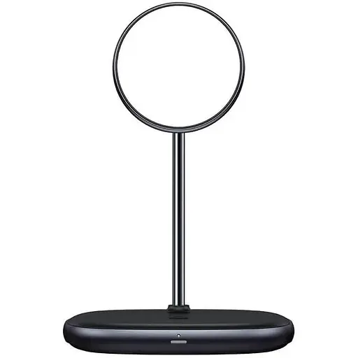 Зарядний пристрій Qi BASEUS Swan 2-in-1 Wireless Magnetic Charging Bracket 20W Max total (WXSW-C01) чорна - фото 1