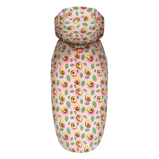 Дощовик-накидка з капюшоном для собак Waudog Clothes, малюнок "Авокадо на рожевому", А 23-26 см, B 30-36 см, С 15-20 см - фото 3